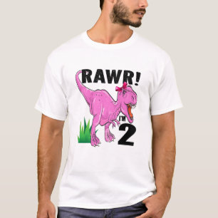 Kids Rawr I'm 2 Dinosaur T Rex 2Nd Birthday Child T-Shirt
