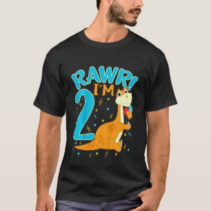 Kids Rawr I'm 2 Dinosaur Trex 2nd Birthday Child G T-Shirt