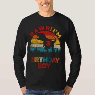 Kids Rawr Im 3 Dinosaur 3rd Birthday Boy Son Three T-Shirt