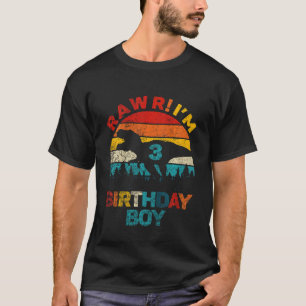 Kids Rawr Im 3 Dinosaur 3rd Birthday Boy Three Yea T-Shirt
