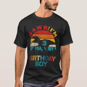 Kids Rawr Im 3 Dinosaur 3rd Birthday Boy Three Yea T-Shirt
