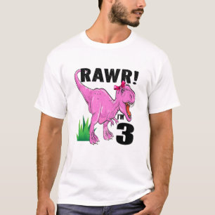 Kids Rawr I'm 3 Dinosaur T Rex 3Rd Birthday Child T-Shirt