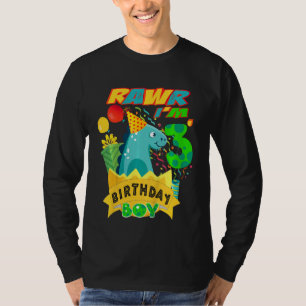 Kids Rawr I'm 3th Birthday Boy Dino Rex 3 Years Ol T-Shirt