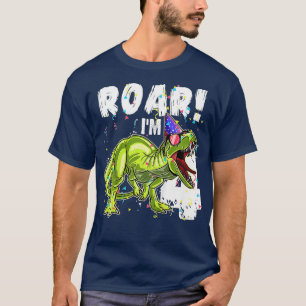 Kids Rawr Im 4 4th Birthday Dinosaur s Boys Dinosa T-Shirt