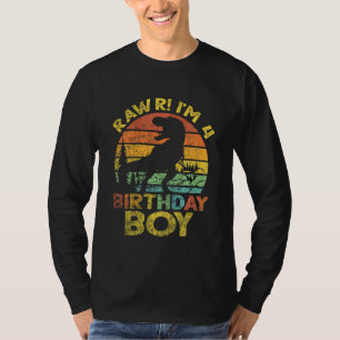 Kids Rawr Im 4 4th Birthday Rex Dinosaur 4 Year Ol T-Shirt