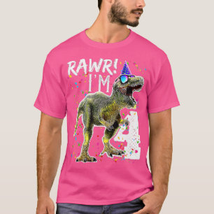 Kids Rawr Im 4 4th Birthday T Rex Dinosaur Party G T-Shirt