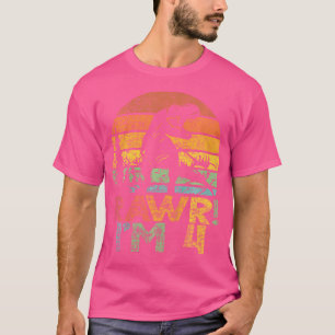 Kids Rawr Im 4 Dinosaur T Rex 4 Year Old Boys 4Th T-Shirt