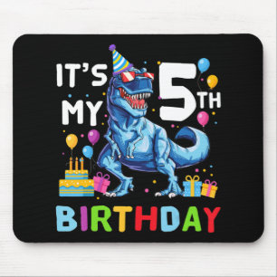 Kids Rawr I'm 5 5th Birthday Party T Rex Dinosaur Mouse Mat