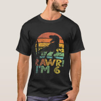 Kids Rawr Im 6 Dinosaur T Rex 6 Years Old Boy 6Th