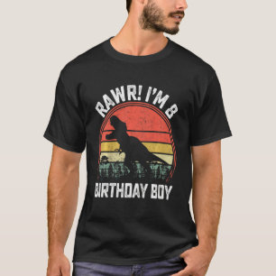 Kids Rawr I'm 8 8 Year Old Rex 8th Birthday Boy D T-Shirt