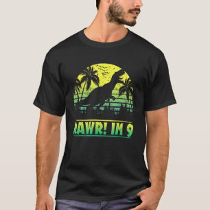 Kids Rawr Im 9 Dinosaur 9 Years Old Boy Rex 9th Bi T-Shirt