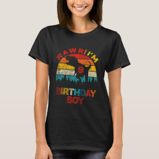 Kids Rawr Im 9 Dinosaur 9th Birthday Boy Nine Year T-Shirt