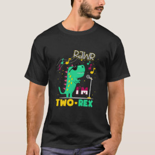 Kids Rawr I'm Two-Rex 2Th Birthday Boys 2 Years Ol T-Shirt