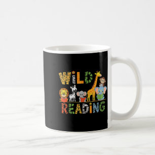 Kids reading lover wild reading books and bookworm coffee mug