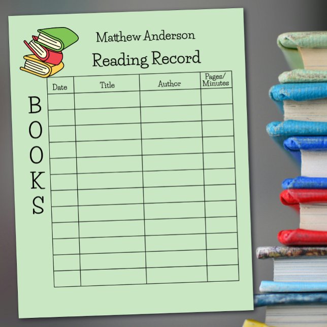 Kids Reading Record Homeschool Reading Books Notepad (Creator Uploaded)