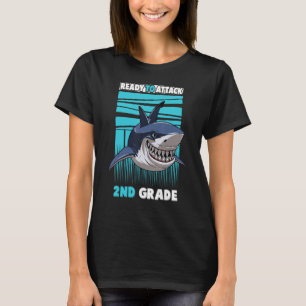 Kids ready to attack 2nd grade shark Boys girls T-Shirt