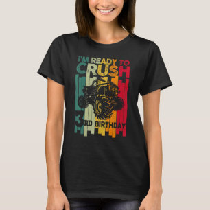 Kids Ready To Crush 3rd Birthday 3 Monster Truck R T-Shirt