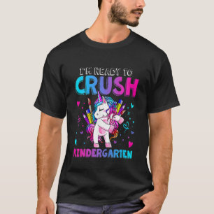 Kids Ready To Crush Kindergarten Flossing Unicorn T-Shirt