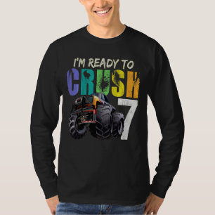 Kids Ready To Crush Monster Truck 7th Birthday F T-Shirt