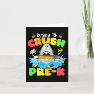 Kids Ready To Crush Pre-K Shark Back To School Boy Card