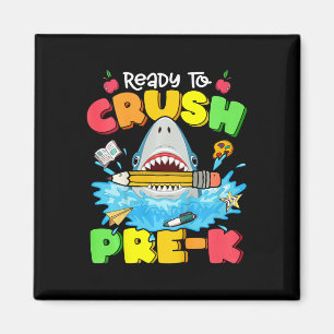 Kids Ready To Crush Pre-K Shark Back To School Boy Magnet