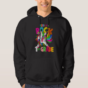 Kids Ready To Rock 1st Grade Dabbing Unicorn Back Hoodie