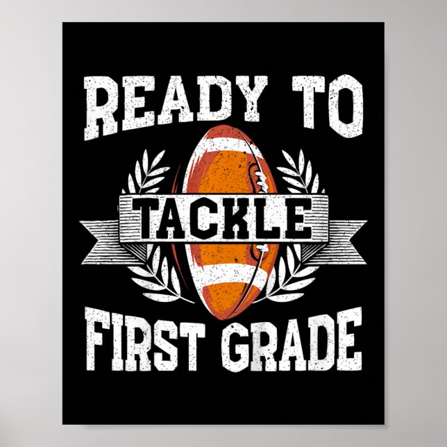 Kids Ready To Tackle First Grade First Day Of Scho Poster (Front)