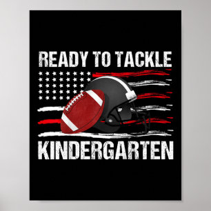 Kids Ready To Tackle Kindergarten First Day Of Sch Poster
