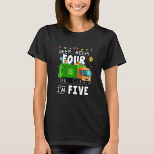 Kids Recycling I'm Five Year Old Garbage Truck 5th T-Shirt