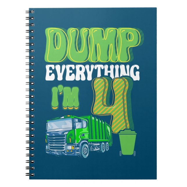 Kids Recycling Trash 4 Year Old Garbage Truck 4th Notebook (Front)