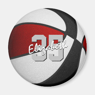kids red black basketball team colours  magnet