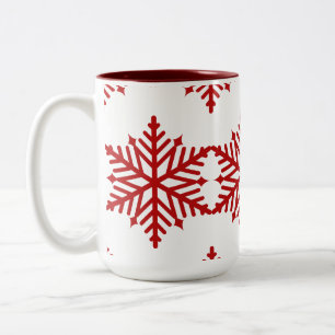 Kid's Red Christmas Snowflakes Party Mug