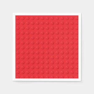 Kids Red Colorful Birthday Building Blocks Napkin