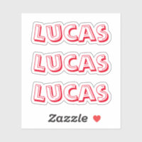 Kids Red Custom Name Sticker