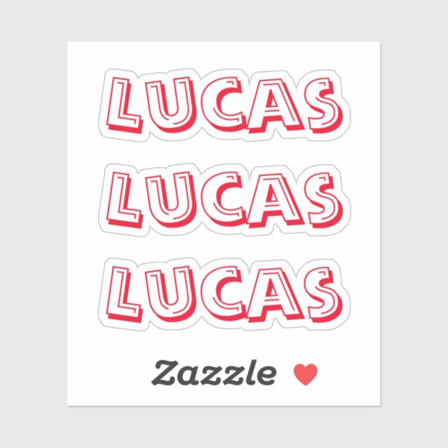 Kids Red Custom Name Sticker (Sheet)