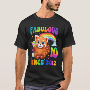 Kids Red Panda 10 Years Old Girl 10th Birthday Sin T-Shirt