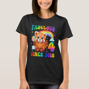 Kids Red Panda 4 Years Old Girl 4th Birthday Since T-Shirt