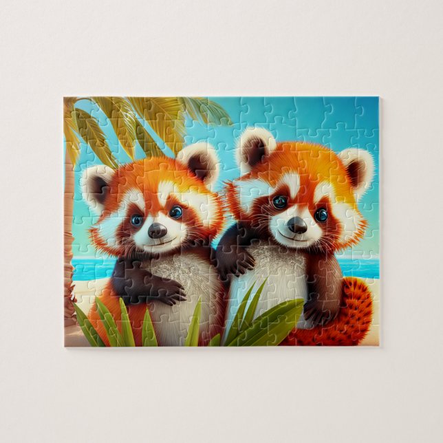 Kids Red Pandas Jigsaw Puzzle - Tropical (Horizontal)