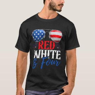 Kids Red White And Four 4th Of July Birthday Party T-Shirt
