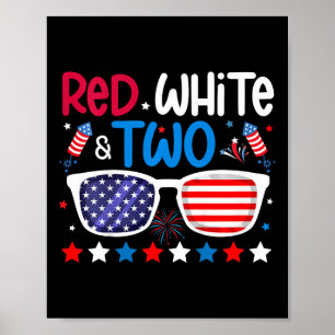 Kids Red White And Two 2nd Birthday 4th Of July 2n Poster