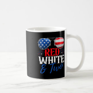 Kids Red White And Two 4th Of July Birthday Party Coffee Mug