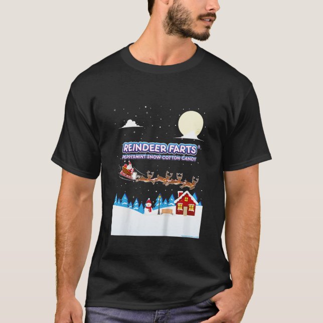 Kids Reindeer Farts Peppermint Cotton Candy Christ T-Shirt (Front)