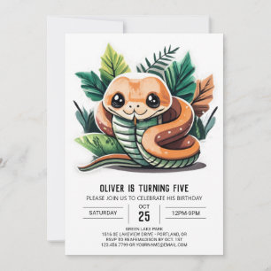 Kids Reptile Adventure Birthday Invitation