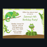 Kids Reptile Birthday Party Invitation<br><div class="desc">Invite guests to a birthday party with this adorable Reptile Birthday Party Invitation. Features a snake,  gecko,  lizard and chameleon and is sure to make any reptile lover smile. Some elements by jessicaweible.com</div>