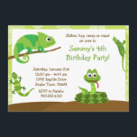 Kids Reptile Birthday Party Invitation<br><div class="desc">Invite guests to a birthday party with this adorable Reptile Birthday Party Invitation. Features a snake,  gecko,  lizard and chameleon and is sure to make any reptile lover smile. Some elements by jessicaweible.com</div>