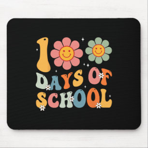 Kids Retro Groovy 100 Days Happy 100th Day Of Scho Mouse Mat