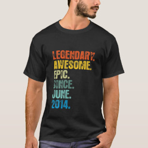 Kids Retro Legendary Since June 2014 T 7 Years Old T-Shirt