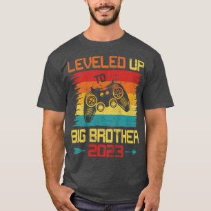 Kids Retro Leveled Up To Big Brother 2023 Pregnanc T-Shirt