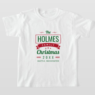Kids Retro Modern Matching Family Christmas T-Shirt