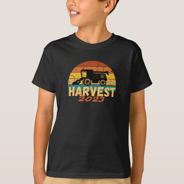 Kids Retro Style Harvest Tshirt, Farmers Combine T-Shirt (Front)